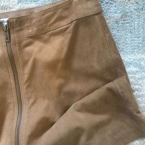 Madewell brown leather mini skirt